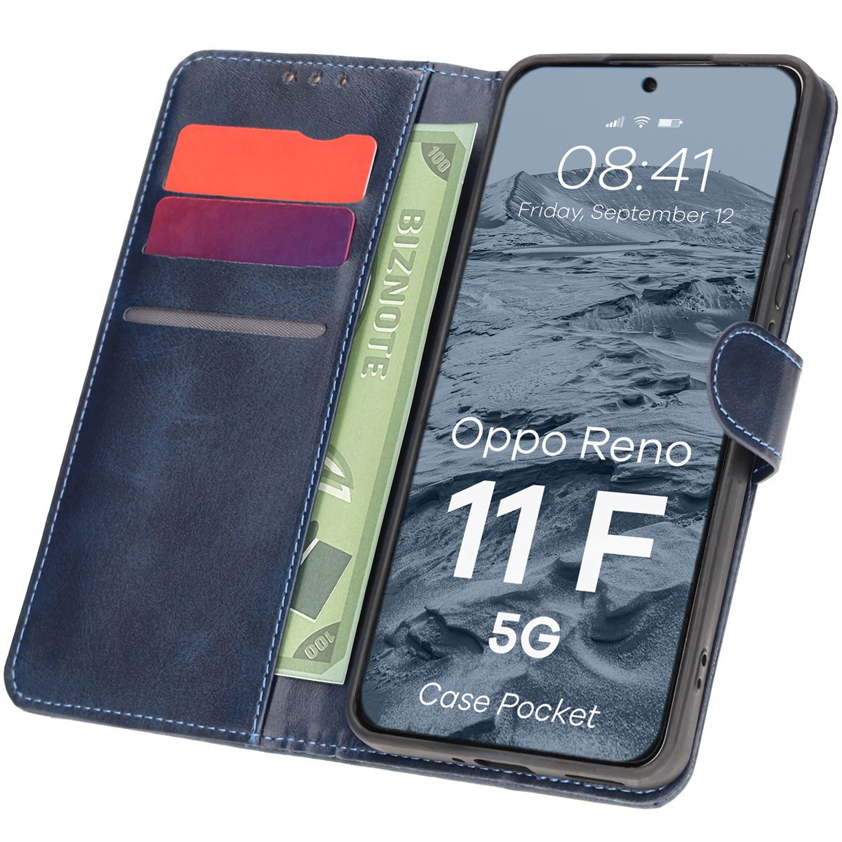 Bison Case Pocket Flip Case for Oppo Reno11 F 5G