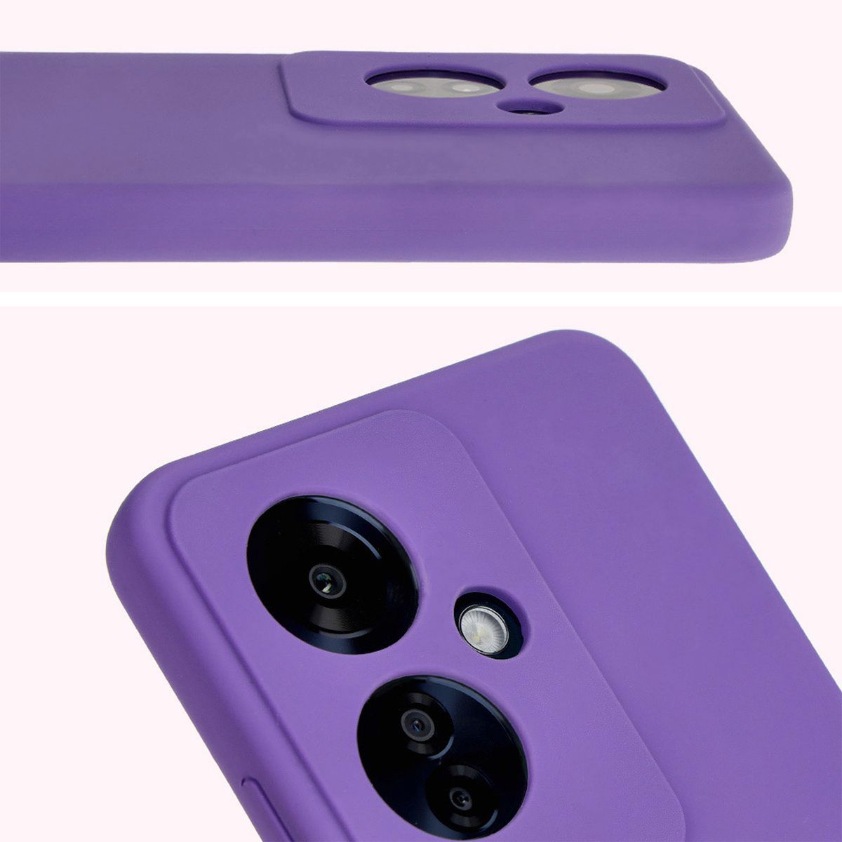 Prim-plan al decupajelor pentru lentile în husa Bizon Soft Case