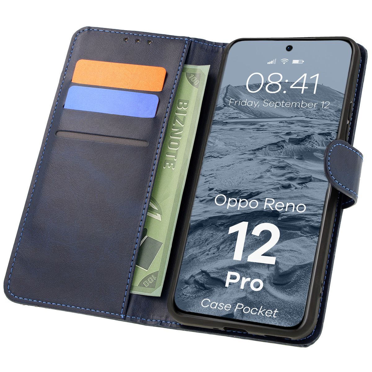 Klapphülle Bizon Case Pocket für Oppo Reno 12 Pro