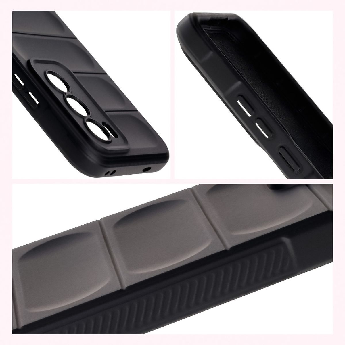 Strukturierte Seiten und erhöhte Kanten für Bildschirm und Kamera im Etui Bizon Case Tur