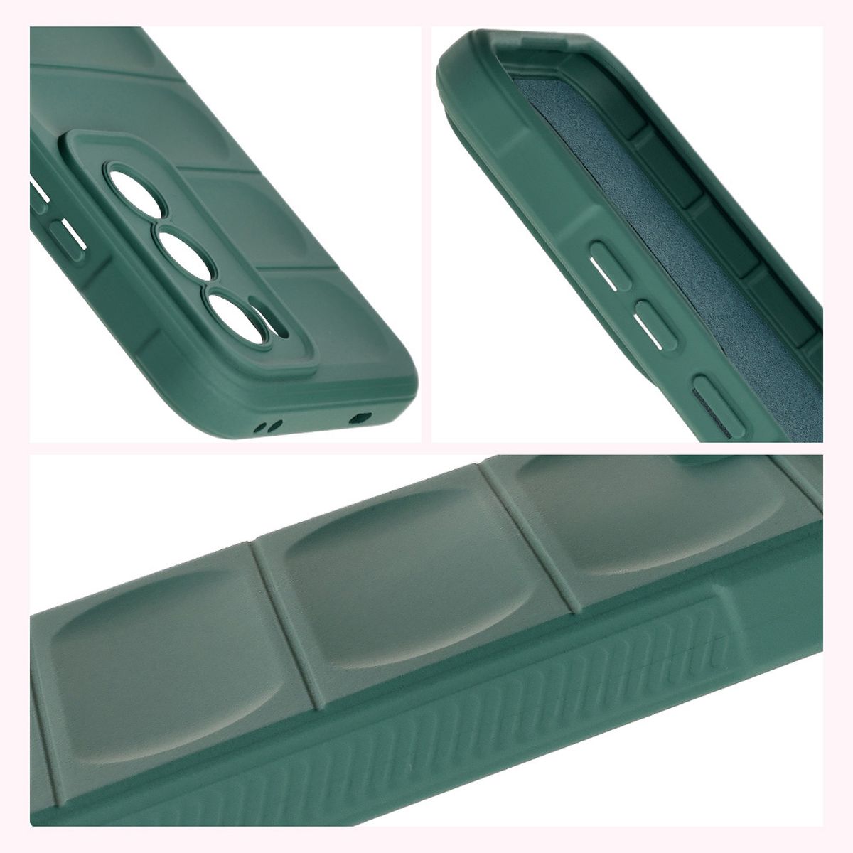 Teksturowane boki i podwyższone krawędzie ekranu i aparatu w etui Bizon Case Tur