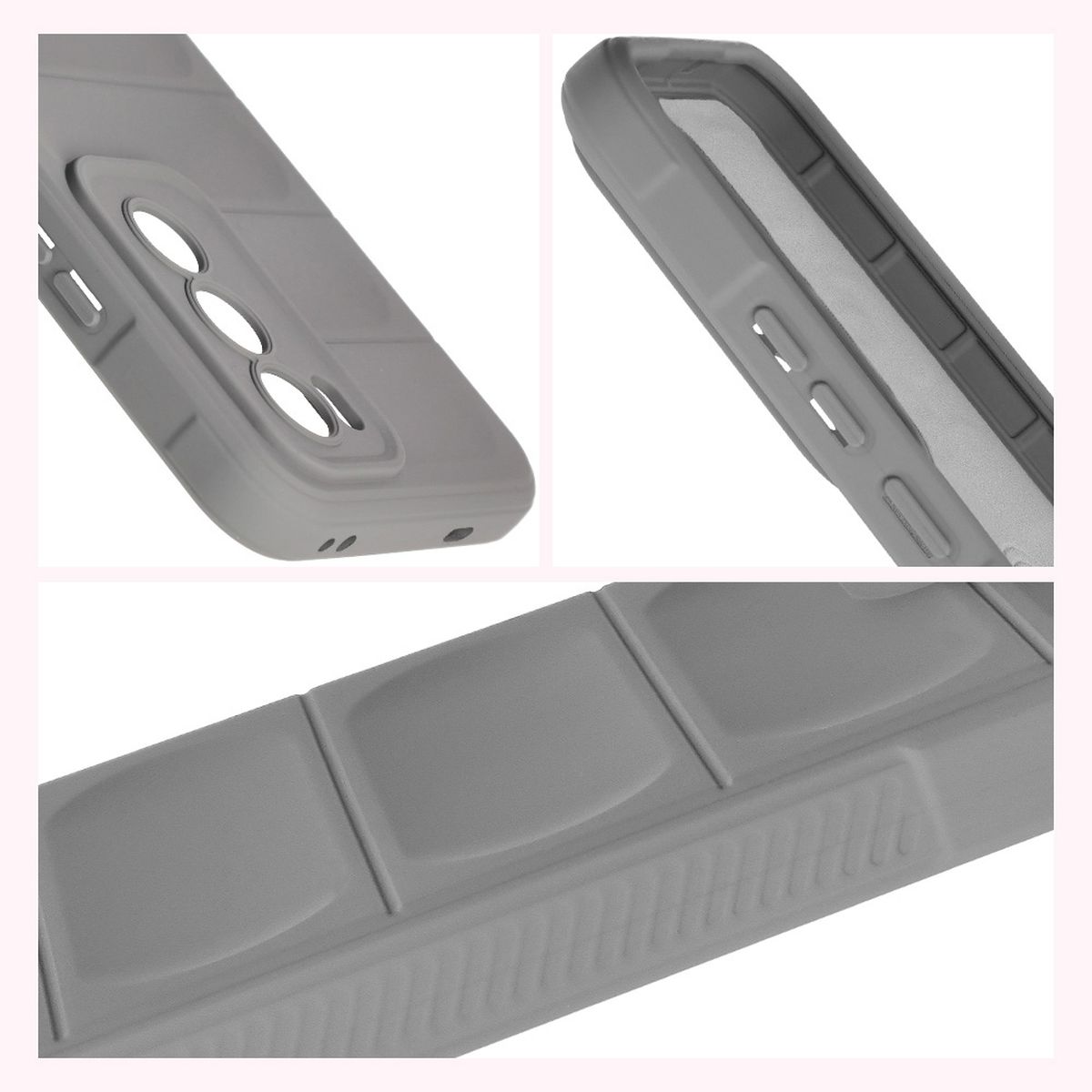 Strukturierte Seiten und erhöhte Ränder für Bildschirm und Kamera im Etui Bizon Case Tur