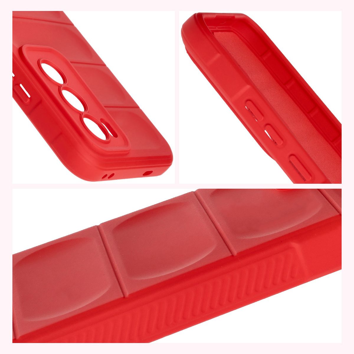 Teksturowane boki i podwyższone krawędzie ekranu i aparatu w etui Bizon Case Tur