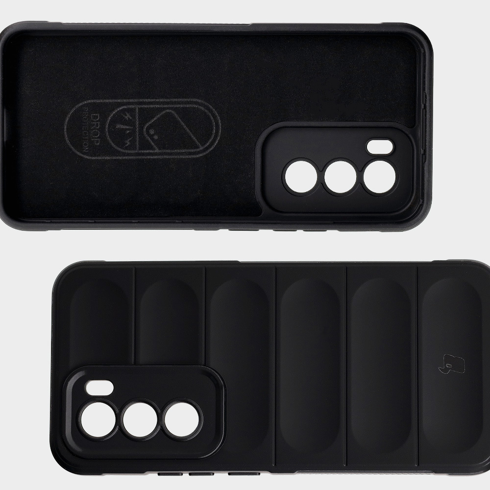 Microfiber lining, grooves on the back, and reinforced corners in Bizon Case Tur