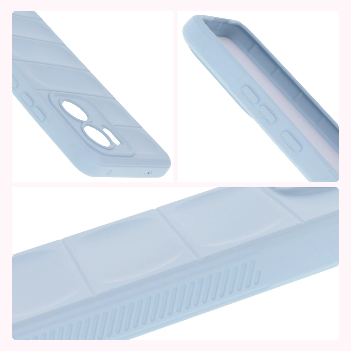 Strukturierte Seiten und erhöhte Kanten für Bildschirm und Kamera im Bizon Case Tur