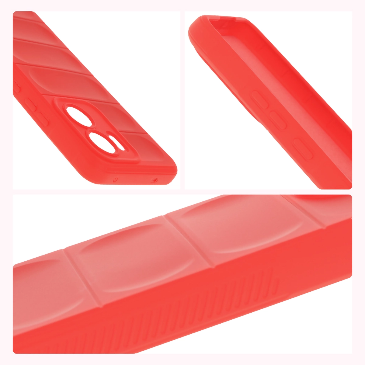 Strukturierte Seiten und erhöhte Kanten für Bildschirm und Kamera im Bizon Case Tur Etui