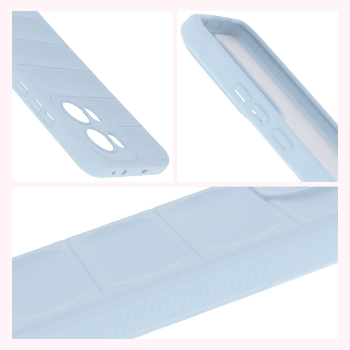 Strukturierte Seiten und erhöhte Kanten für Bildschirm und Kamera im Bizon Case Tur Etui