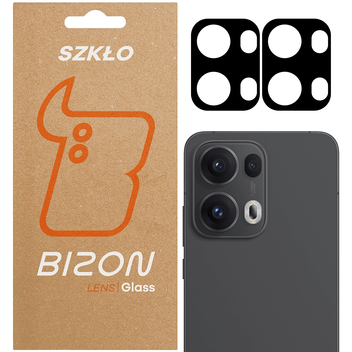 Glas für die Kamera des Bizon Glass Lens für Oppo Reno13 Pro, 2 Stück