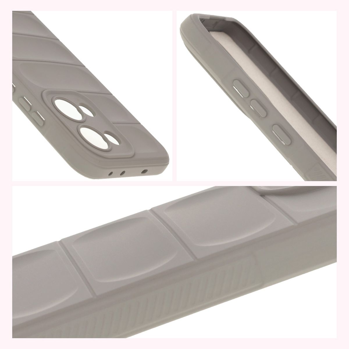 Teksturowane boki i podwyższone krawędzie ekranu i aparatu w etui Bizon Case Tur