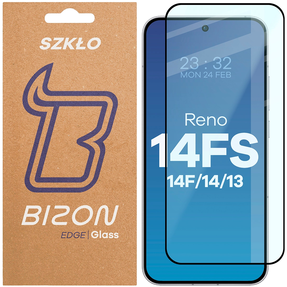 Szkło hartowane Bizon Glass Edge 2 do Oppo Reno13, czarna ramka