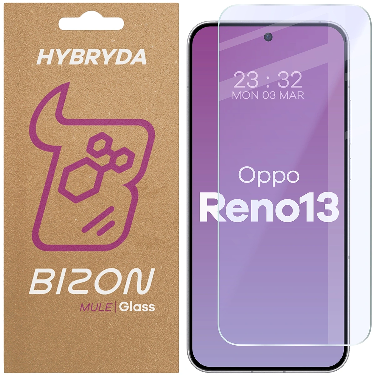 Szkło hybrydowe na ekran Bizon Glass Mule do Oppo Reno 13