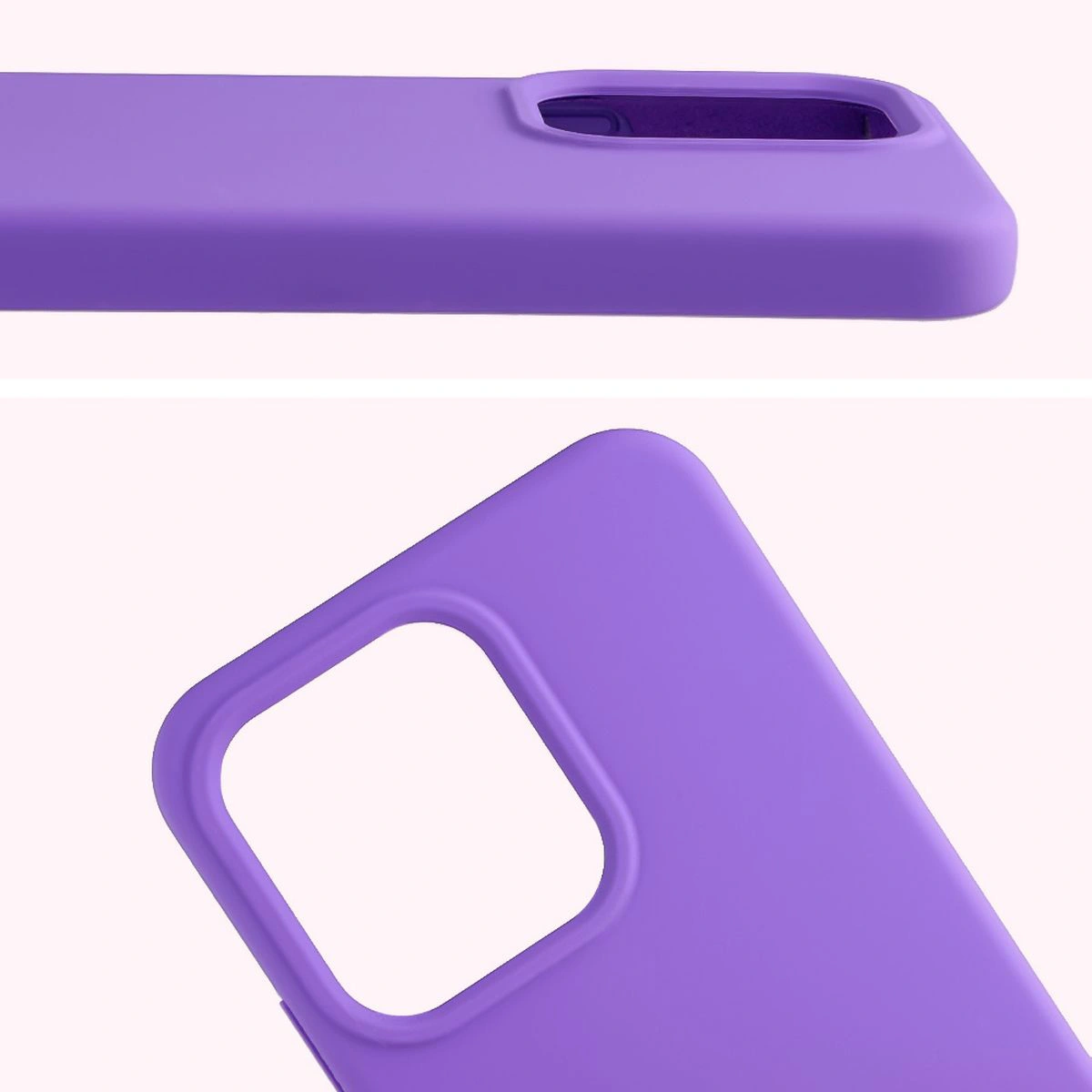 Close-up of the lens cutout in the Bizon Soft Case for Oppo Reno 14