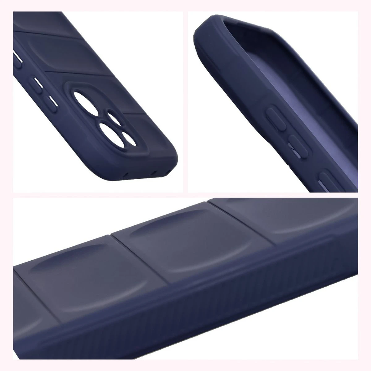 Teksturowane boki i podwyższone krawędzie ekranu i aparatu w etui Bizon Case Tur do Oppo Reno 15 F / Oppo Reno 15 FS