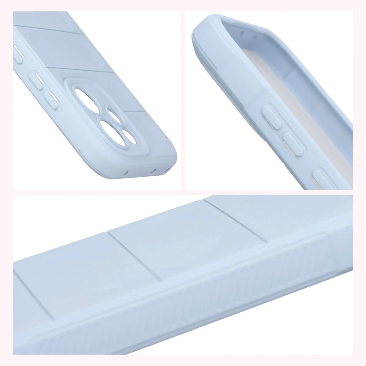 Texturált oldalak és megemelt élek a kijelzőn és a kamerán a Bizon Case Tur tokban Oppo Reno 15 F / Oppo Reno 15 FS-hez