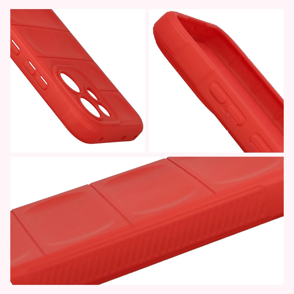 Teksturowane boki i podwyższone krawędzie ekranu i aparatu w etui Bizon Case Tur do Oppo Reno 15 F / Oppo Reno 15 FS