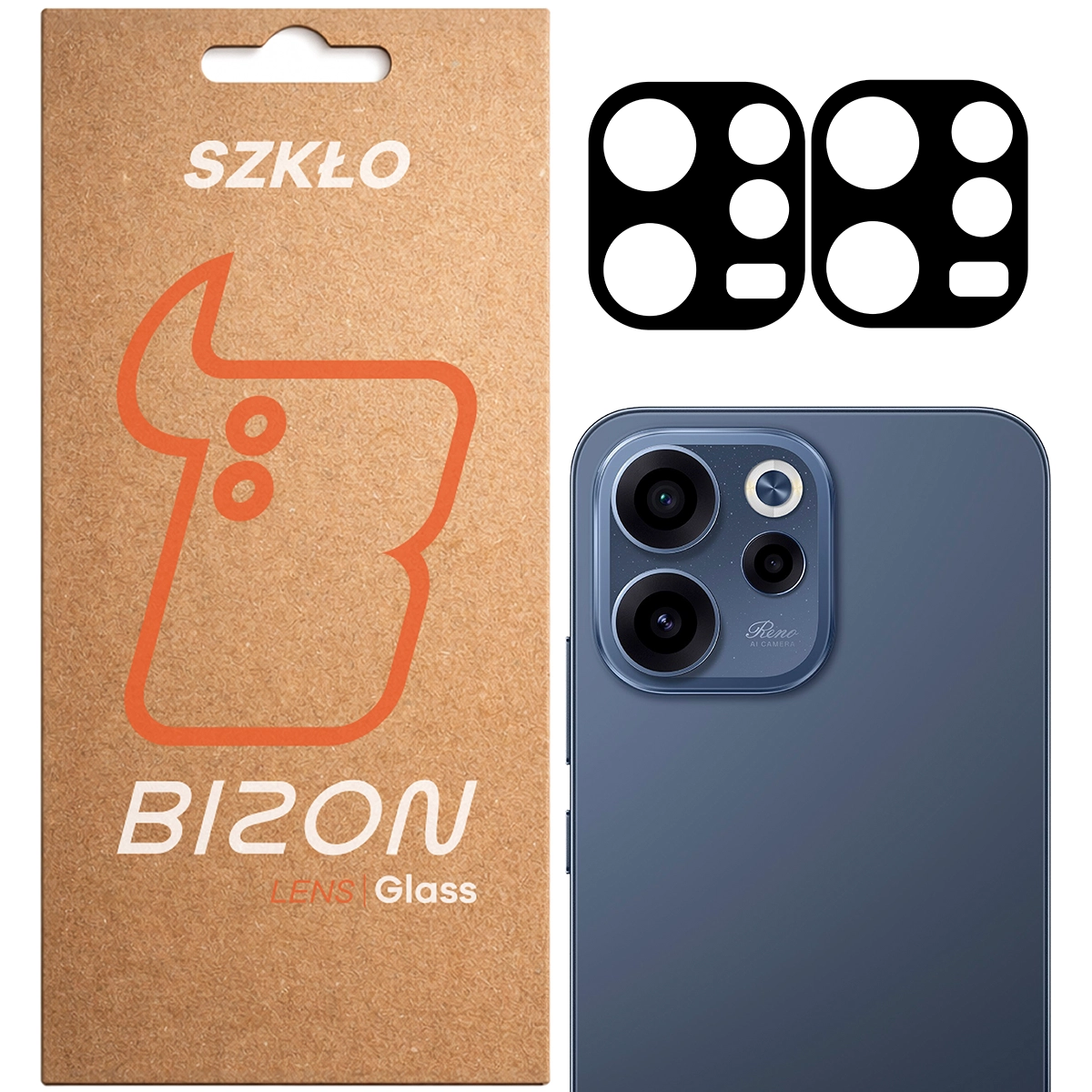 Pudełko i 2 sztuki szkła na aparat Bizon Glass Lens do Oppo Reno 15 F / Oppo Reno 15 FSi