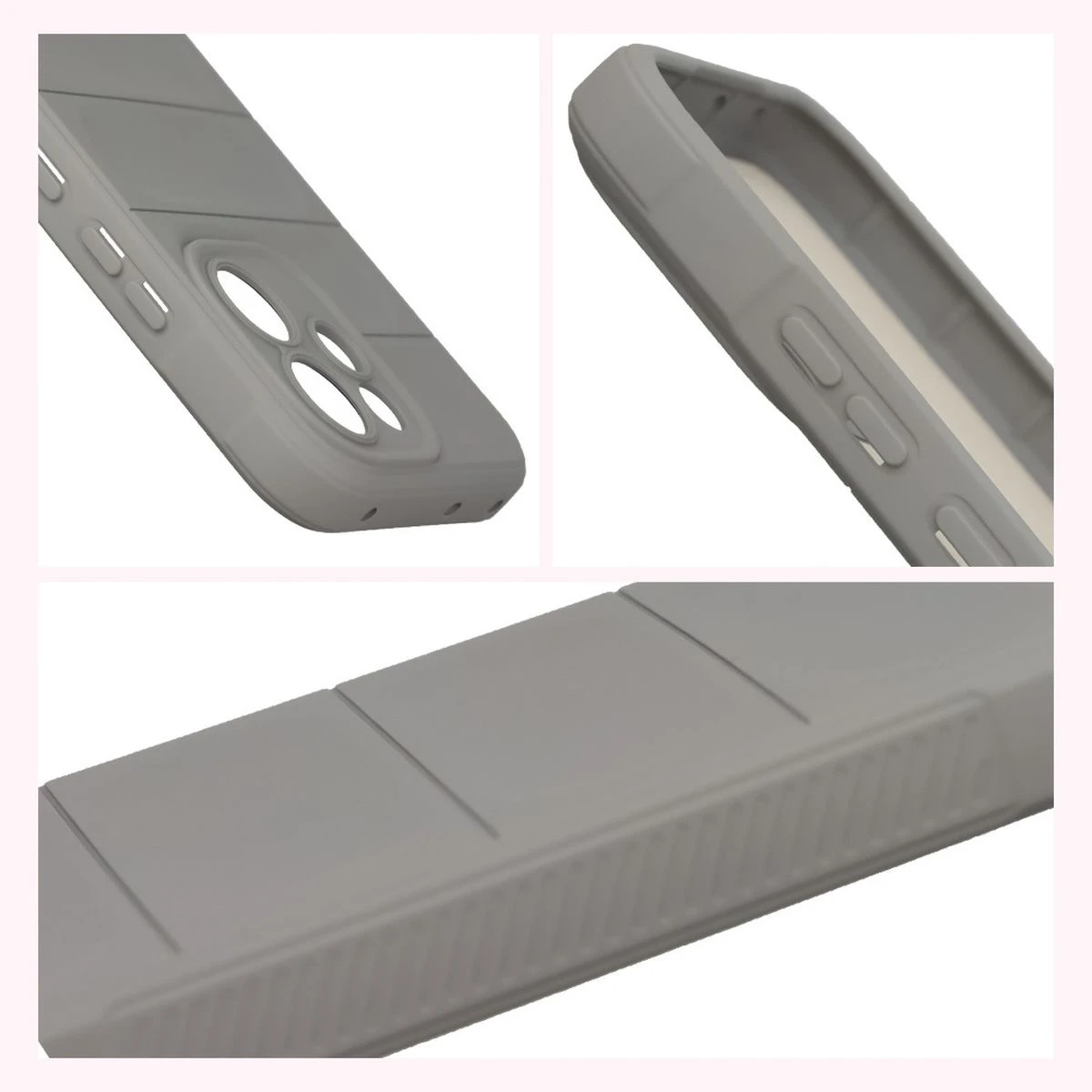 Podwyższone krawędzie i antypoślizgowa powierzchnia w etui Bizon Case Tur do Oppo Reno 15 F / Oppo Reno 15 FS