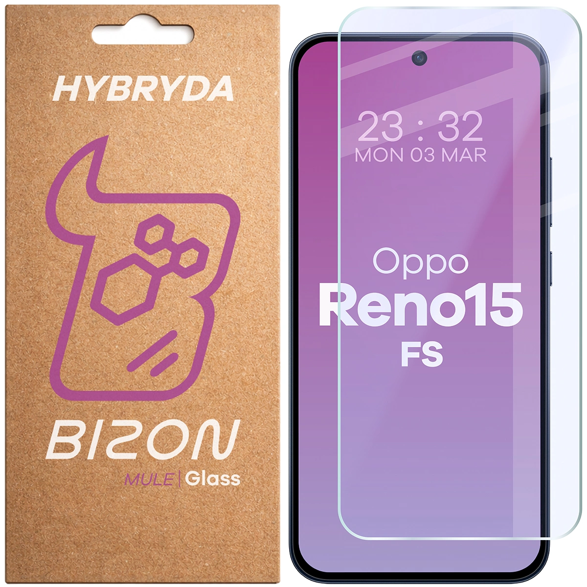 Szkło hybrydowe na ekran Bizon Glass Mule do Oppo Reno 15 FS
