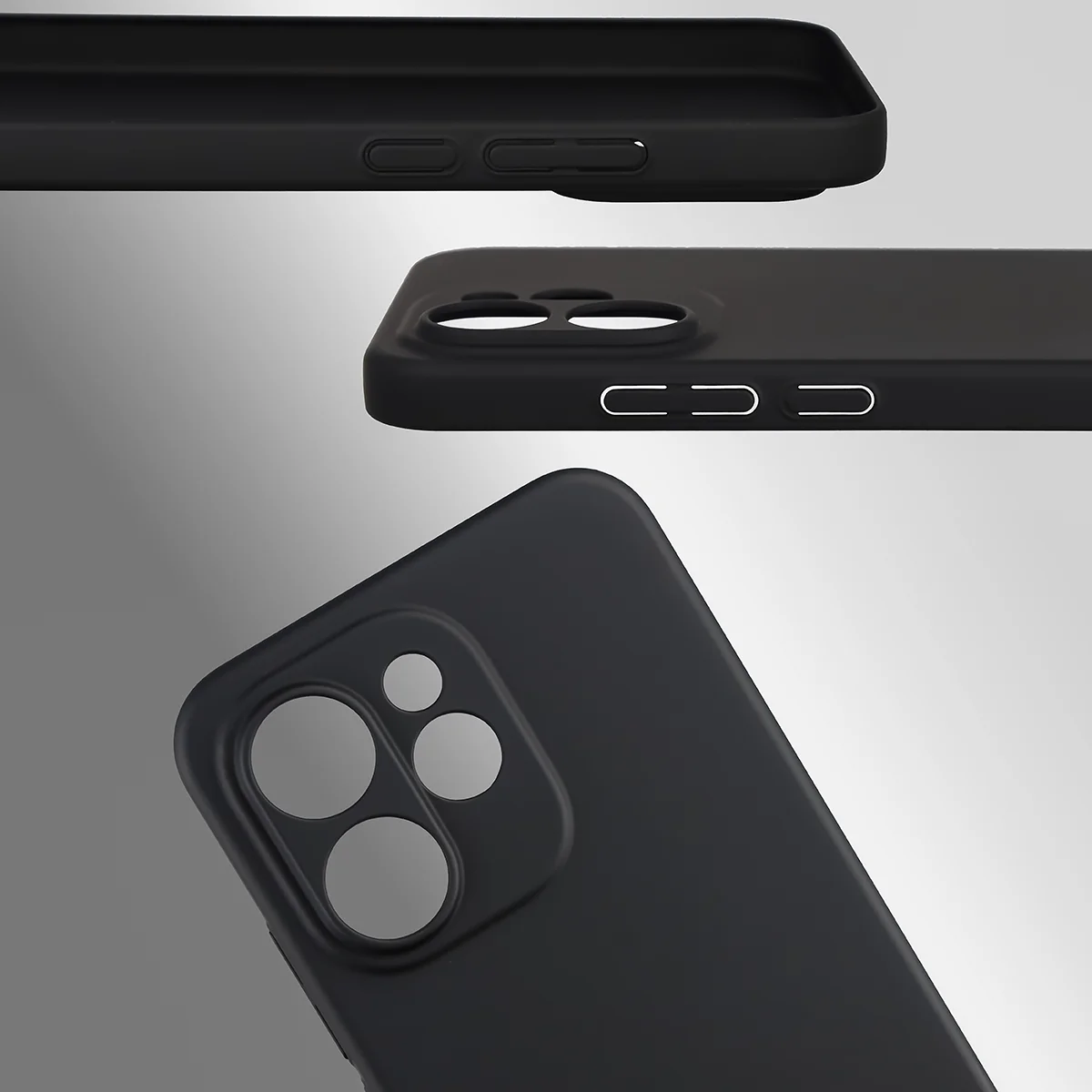 Dedykowane wycięcia i podwyższone krawędzie aparatu i ekranu w etui Bizon Case Łupka do Oppo Reno 15 Pro