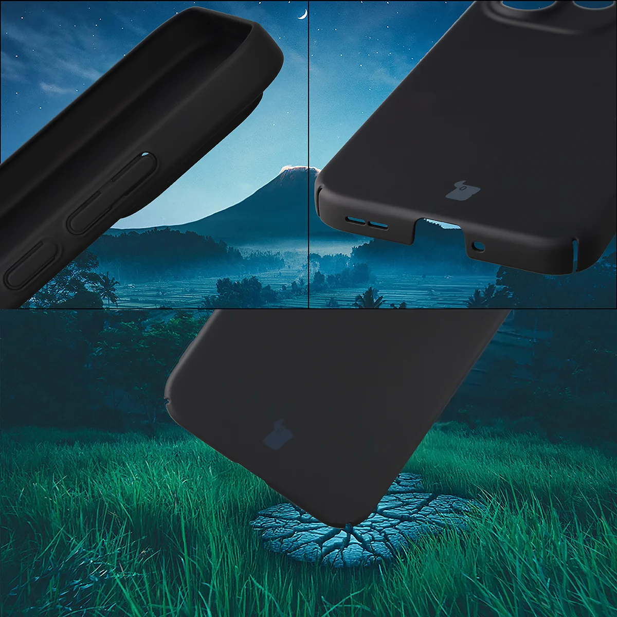 Zintegrowane osłony na przyciski, wycięcia i twardy materiał etui Bizon Case Łupka do Oppo Reno 15 Pro