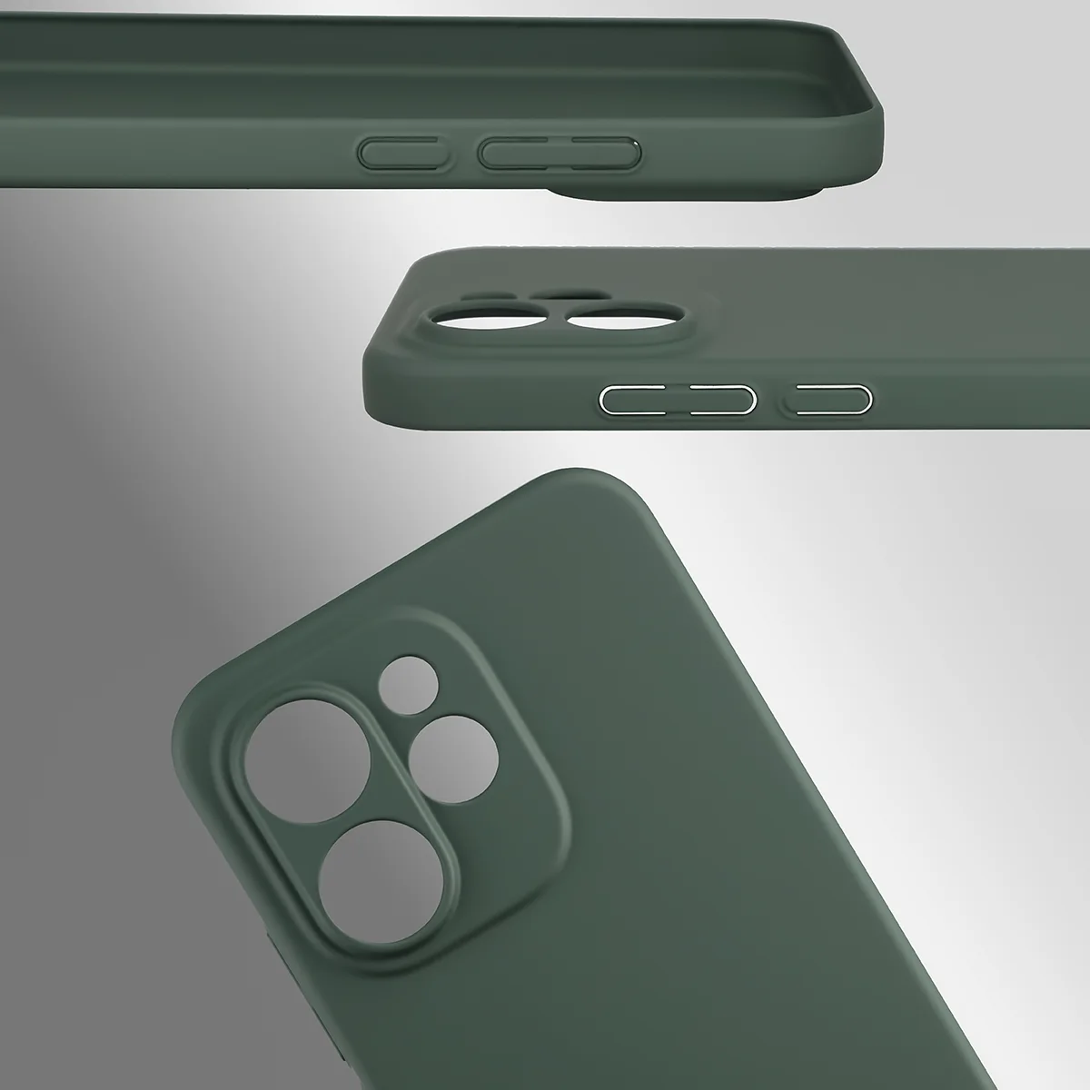 Dedykowane wycięcia i podwyższone krawędzie aparatu i ekranu w etui Bizon Case Łupka do Oppo Reno 15 Pro