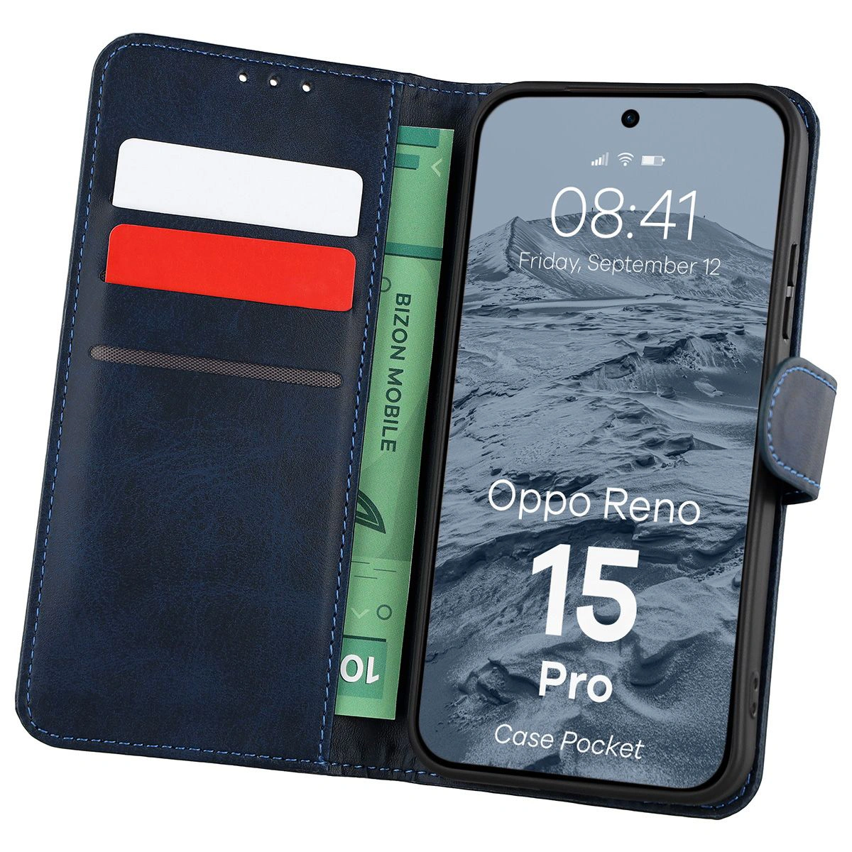 Flap case with card slots Bison Case Pocket for Oppo Reno 15 Pro