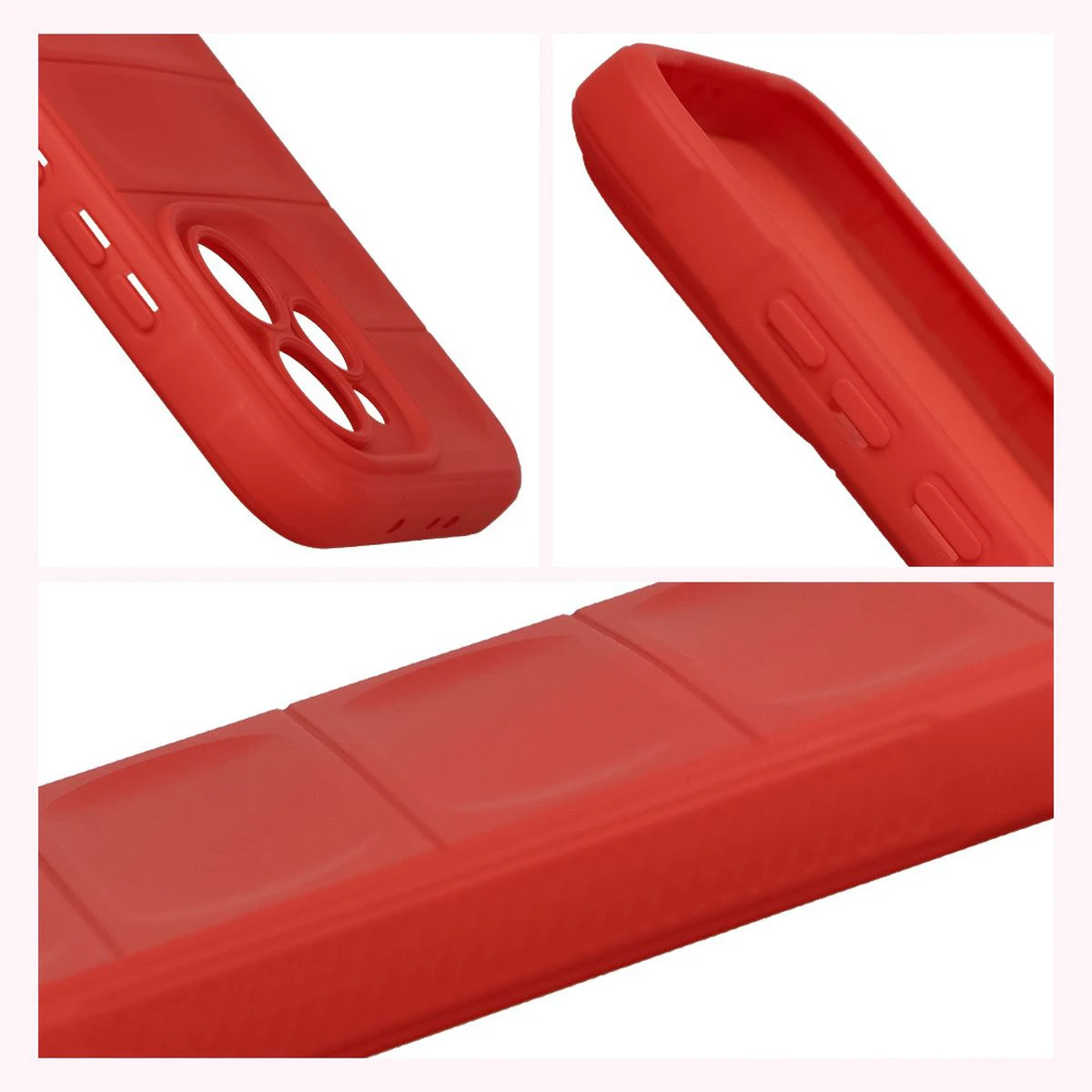 Strukturierte Seiten und erhöhte Kanten des Displays und der Kamera im Bizon Case Tur für das Oppo Reno 15 Pro