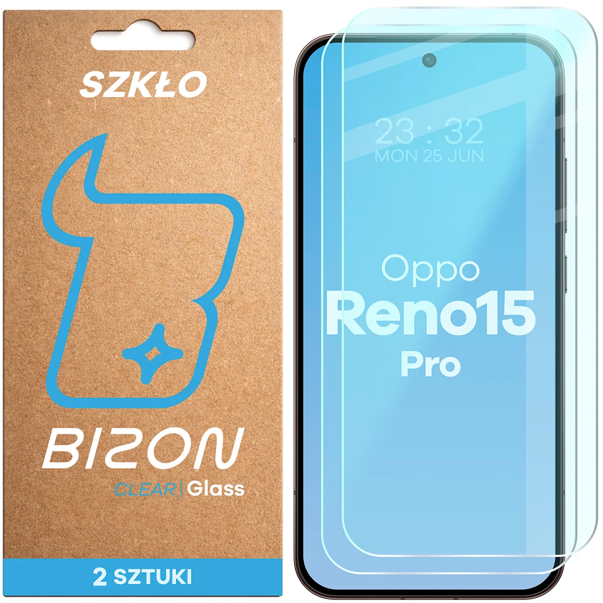 Bizon Glass Clear Duo tempered glass for Oppo Reno 15 Pro