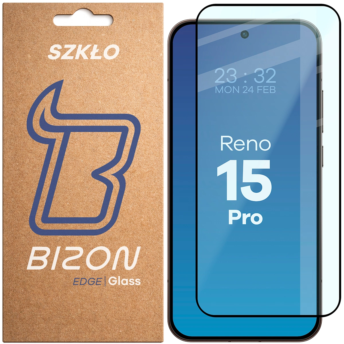 Szkło hartowane na cały ekran Bizon Glass Edge 2 dla Oppo Reno 15 Pro