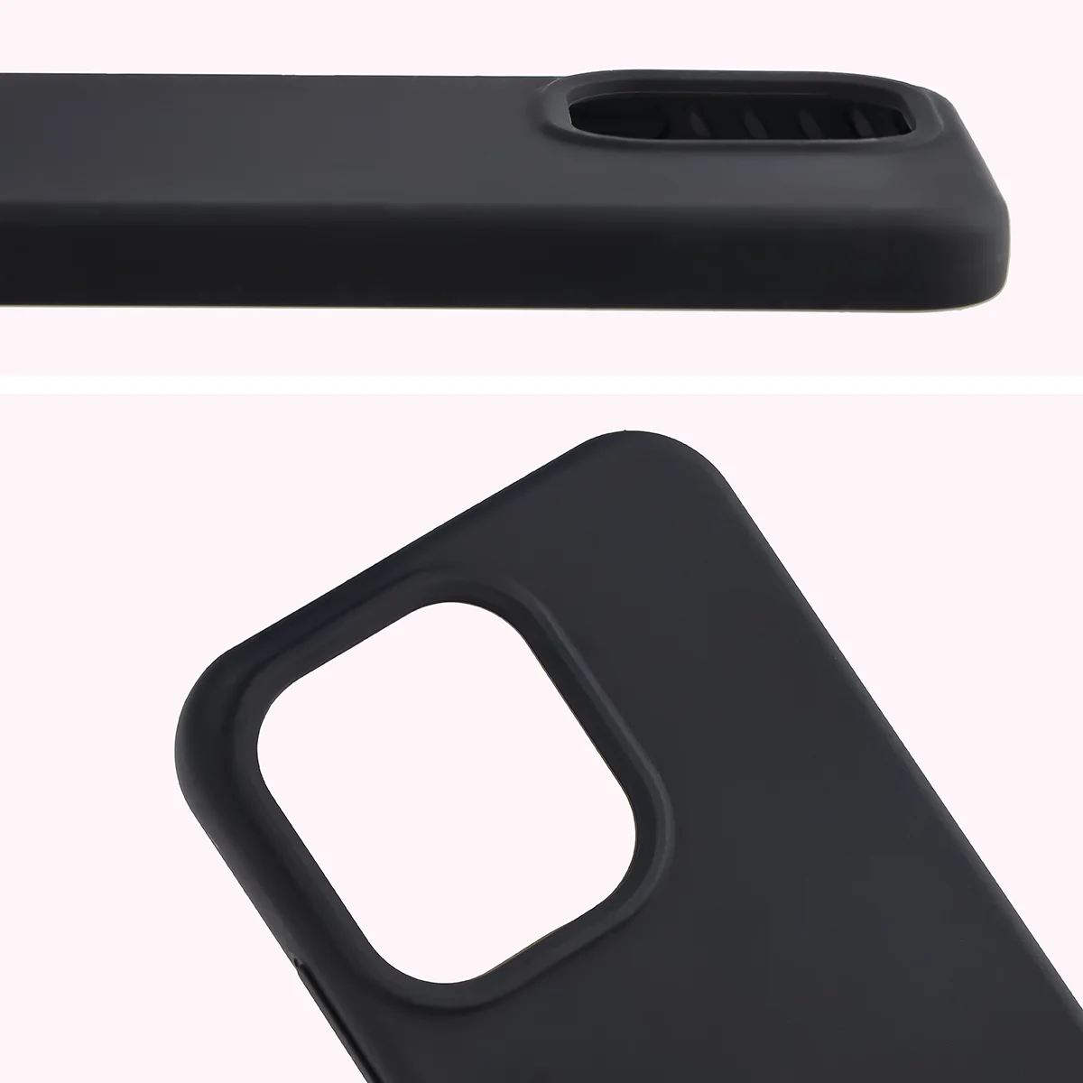 Zbliżenie na wycięcie na obiektywy w etui Bizon Soft Case do Oppo Reno 15 Pro