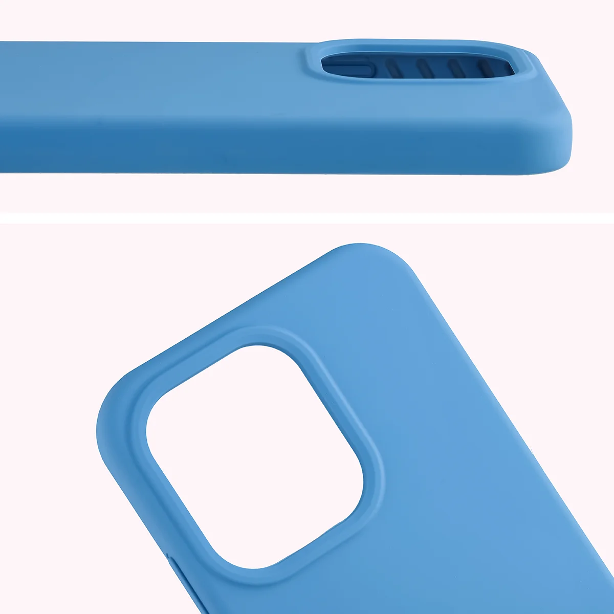 Zbliżenie na wycięcie na obiektywy w etui Bizon Soft Case do Oppo Reno 15 Pro