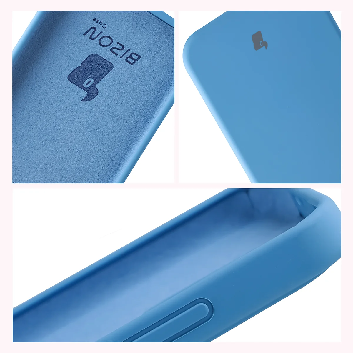 Konstrukcja etui Bizon Soft Case: zintegrowane osłony, podwyższone krawędzie i wyściółka z mikrofibry do Oppo Reno 15 Pro