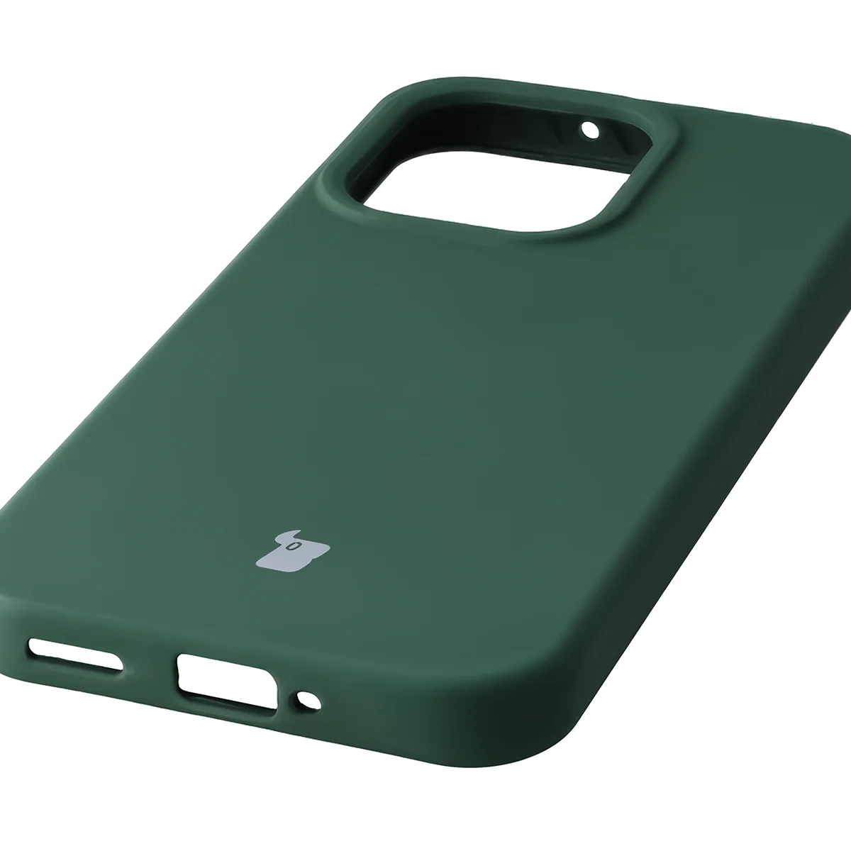 Zbliżenie na precyzyjne wycięcia i możliwość ładowania indukcyjnego w etui Bizon Soft Case do Oppo Reno 15 Pro