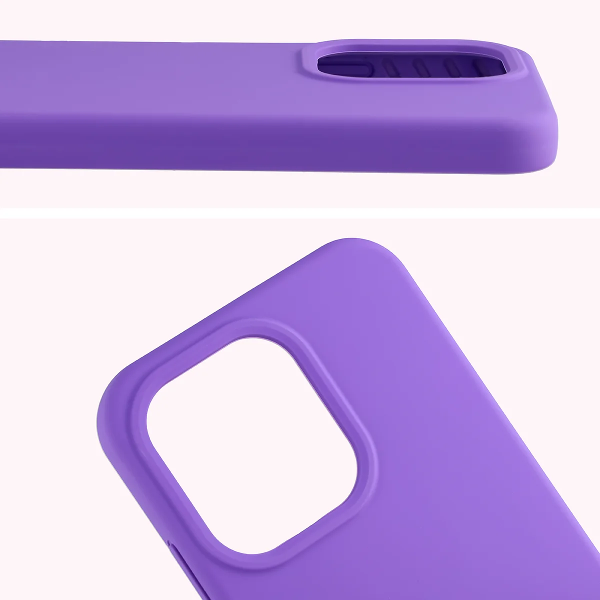Zbliżenie na wycięcie na obiektywy w etui Bizon Soft Case do Oppo Reno 15 Pro