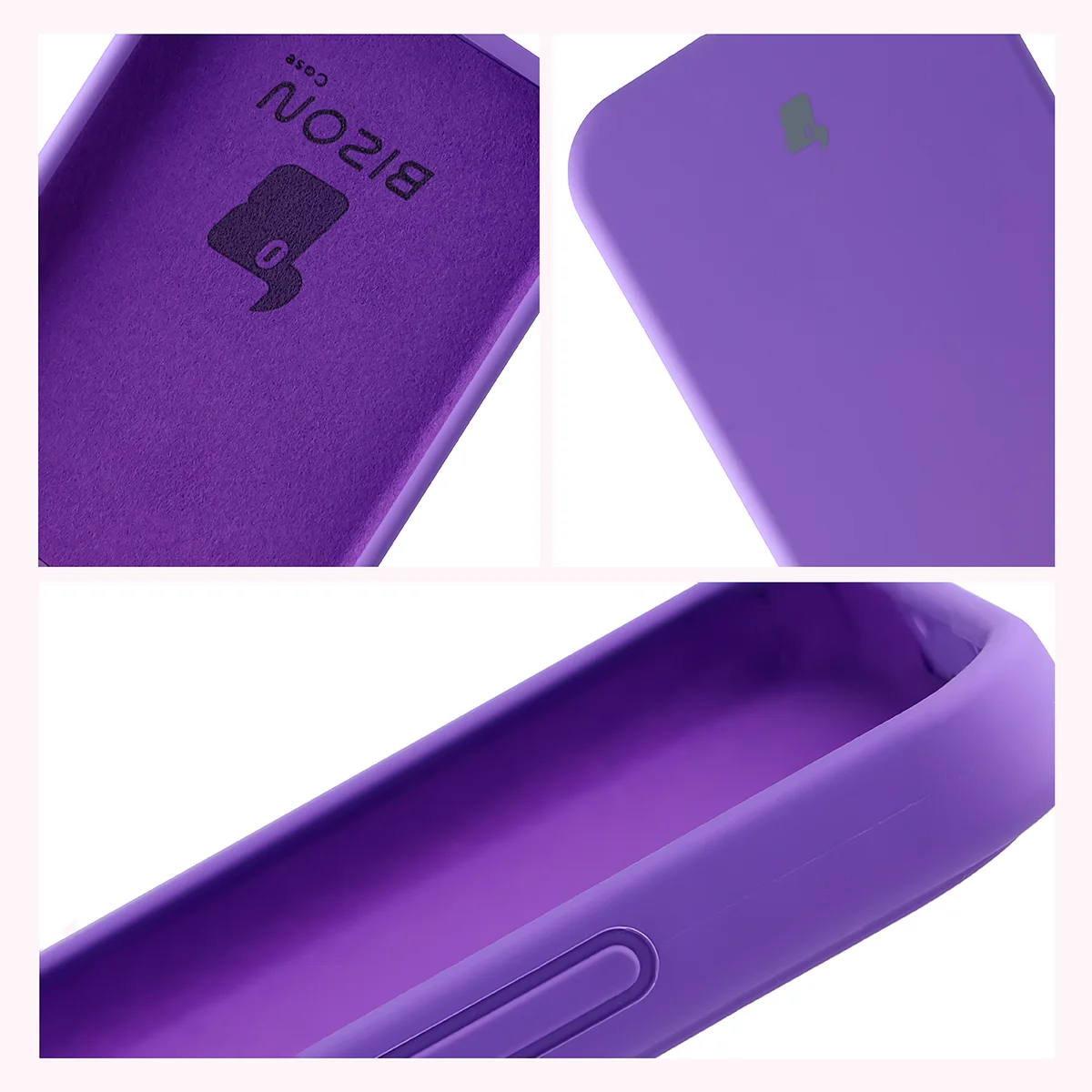 Konstrukcja etui Bizon Soft Case: zintegrowane osłony, podwyższone krawędzie i wyściółka z mikrofibry do Oppo Reno 15 Pro