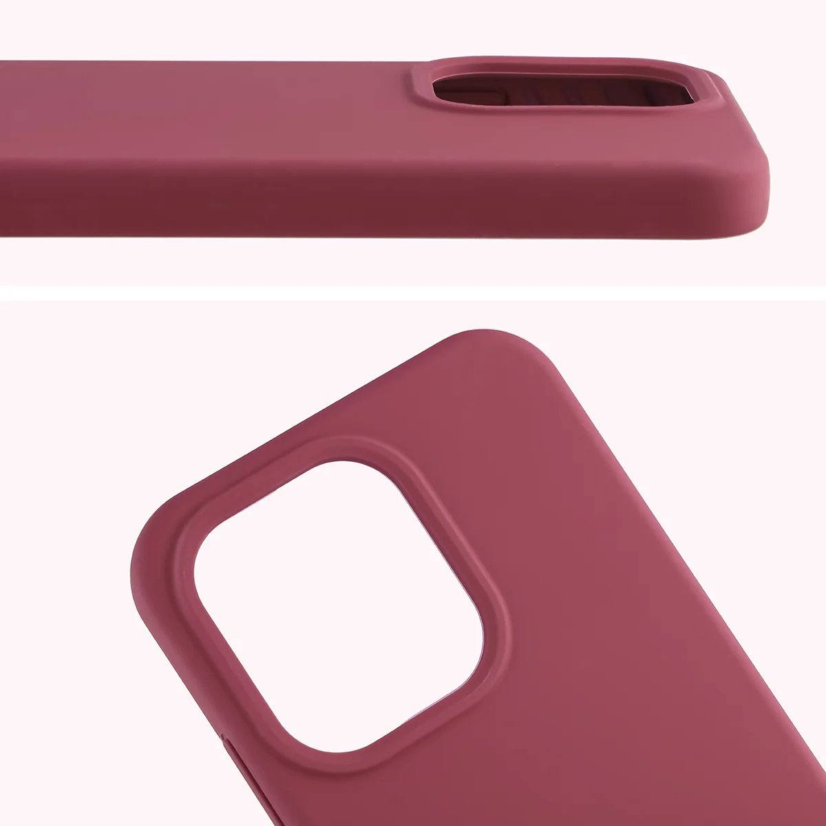 Zbliżenie na wycięcie na obiektywy w etui Bizon Soft Case do Oppo Reno 15 Pro