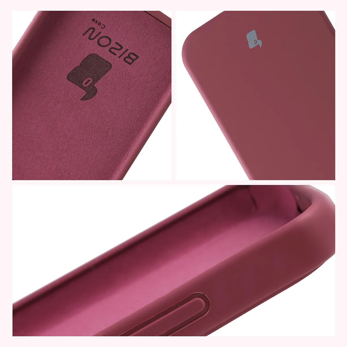 Konstrukcja etui Bizon Soft Case: zintegrowane osłony, podwyższone krawędzie i wyściółka z mikrofibry do Oppo Reno 15 Pro