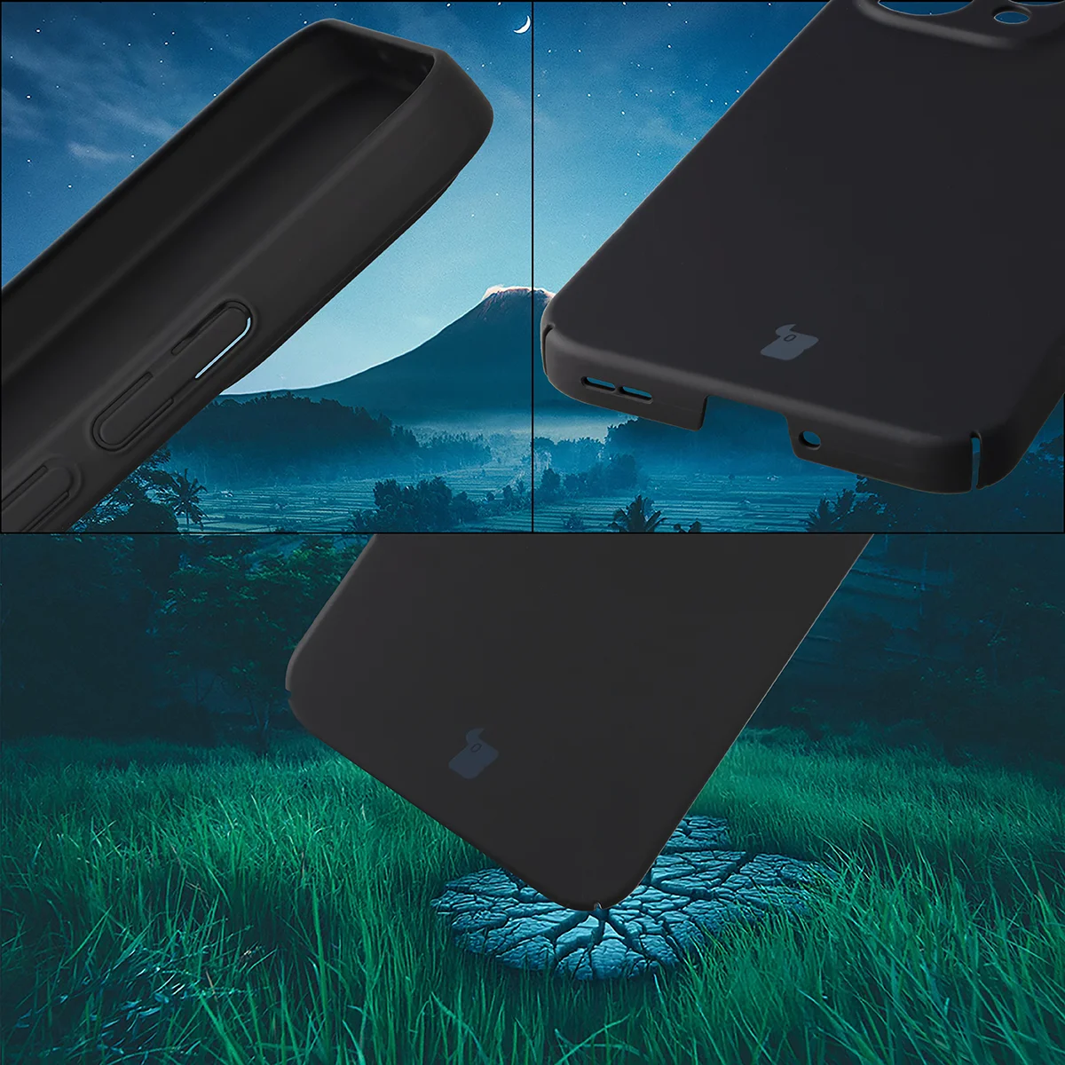 Zintegrowane osłony na przyciski, wycięcia i twardy materiał etui Bizon Case Łupka do Oppo Reno 15