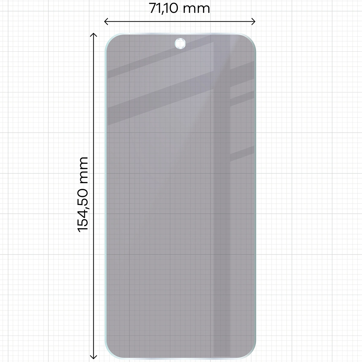 Wymiary szkła Bizon Glass Mule Shadow do Oppo Reno 15