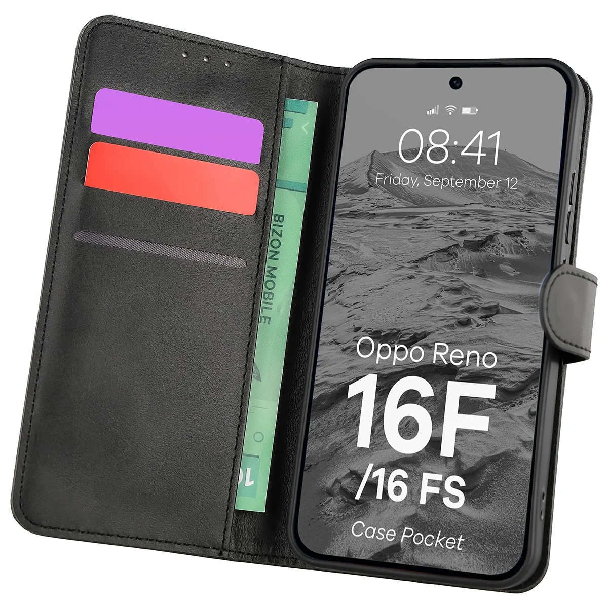 Flap case with card slots Bison Case Pocket for Oppo Reno16 F / Reno16 FS 5G