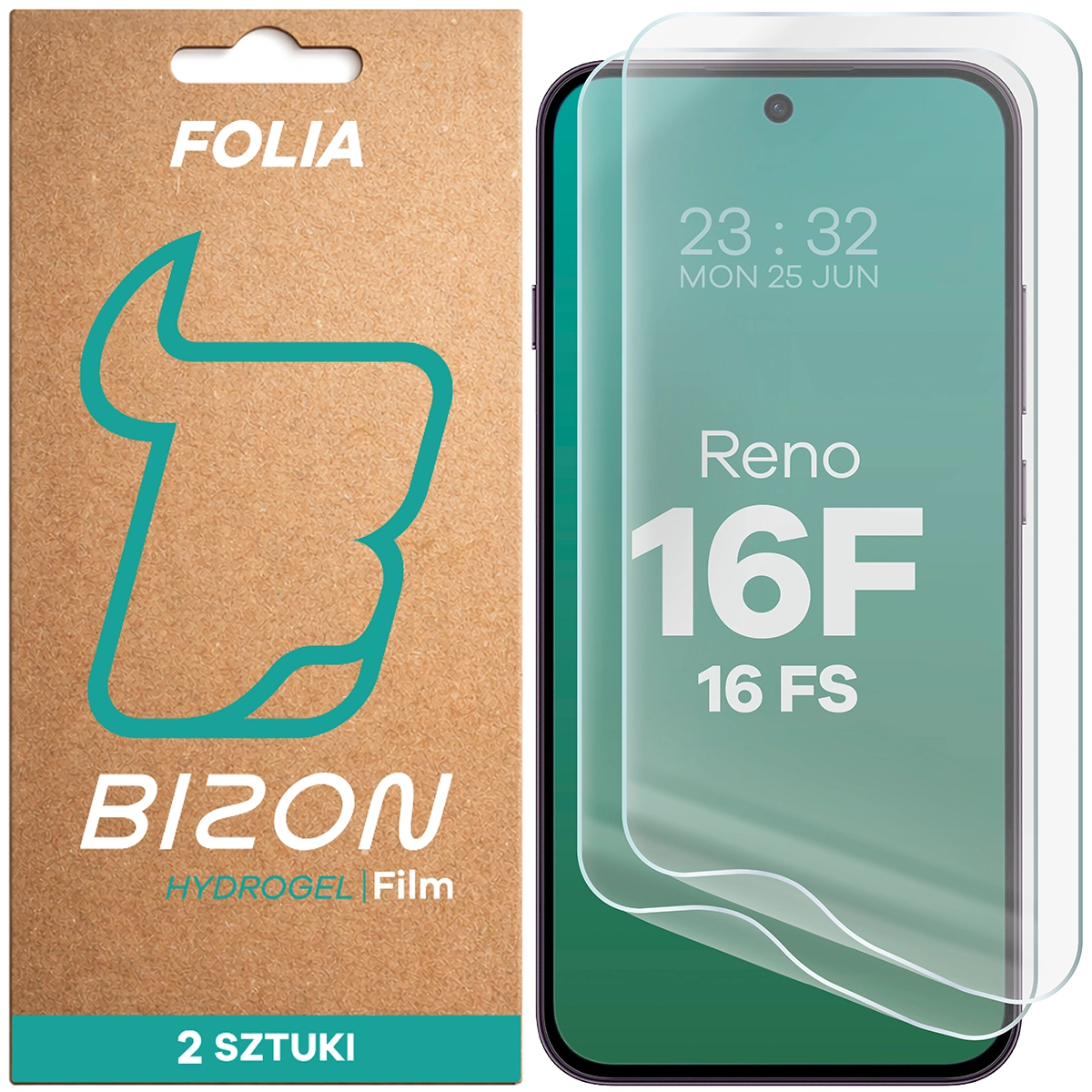 Box and hydrogel film for Bizon Film Hydrogel Front Duo for Oppo Reno16 F / Reno16 FS 5G