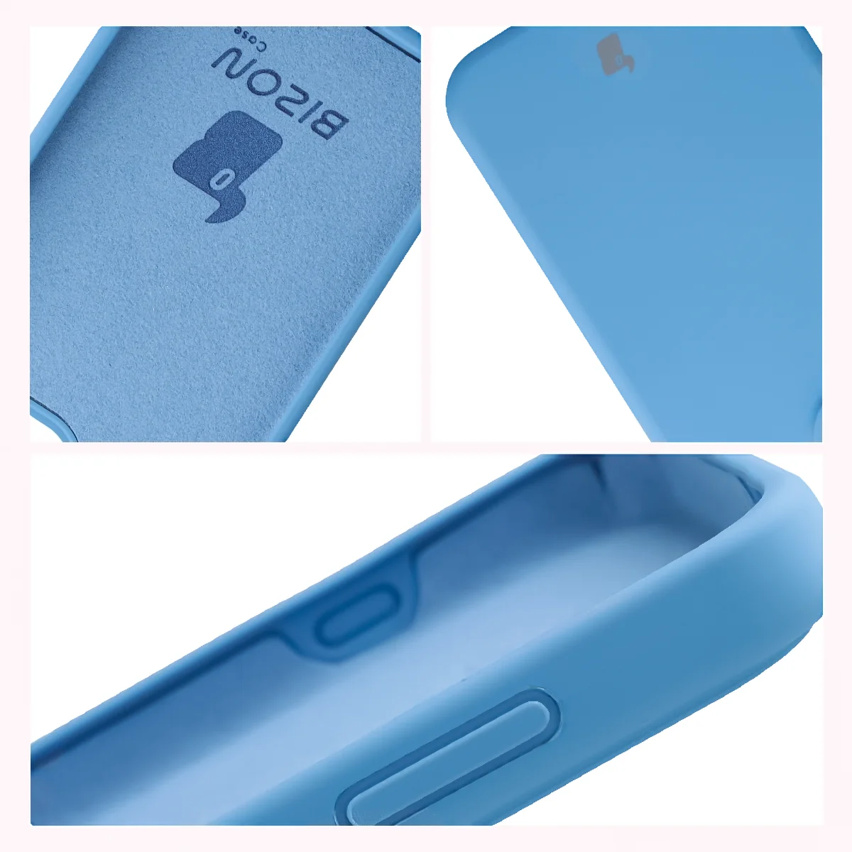 Konstrukcja etui Bizon Soft Case: zintegrowane osłony, podwyższone krawędzie i wyściółka z mikrofibry do Oppo Reno16 / Reno16 Pro 5G