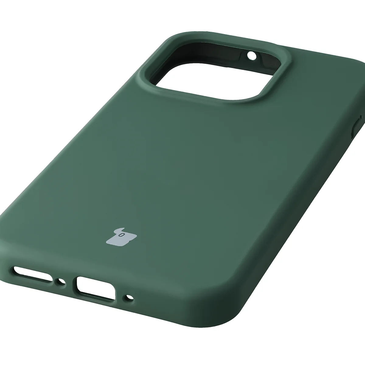 Zbliżenie na precyzyjne wycięcia i możliwość ładowania indukcyjnego w etui Bizon Soft Case do Oppo Reno16 / Reno16 Pro 5G
