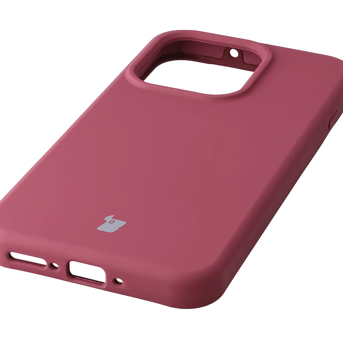 Zbliżenie na precyzyjne wycięcia i możliwość ładowania indukcyjnego w etui Bizon Soft Case do Oppo Reno16 / Reno16 Pro 5G