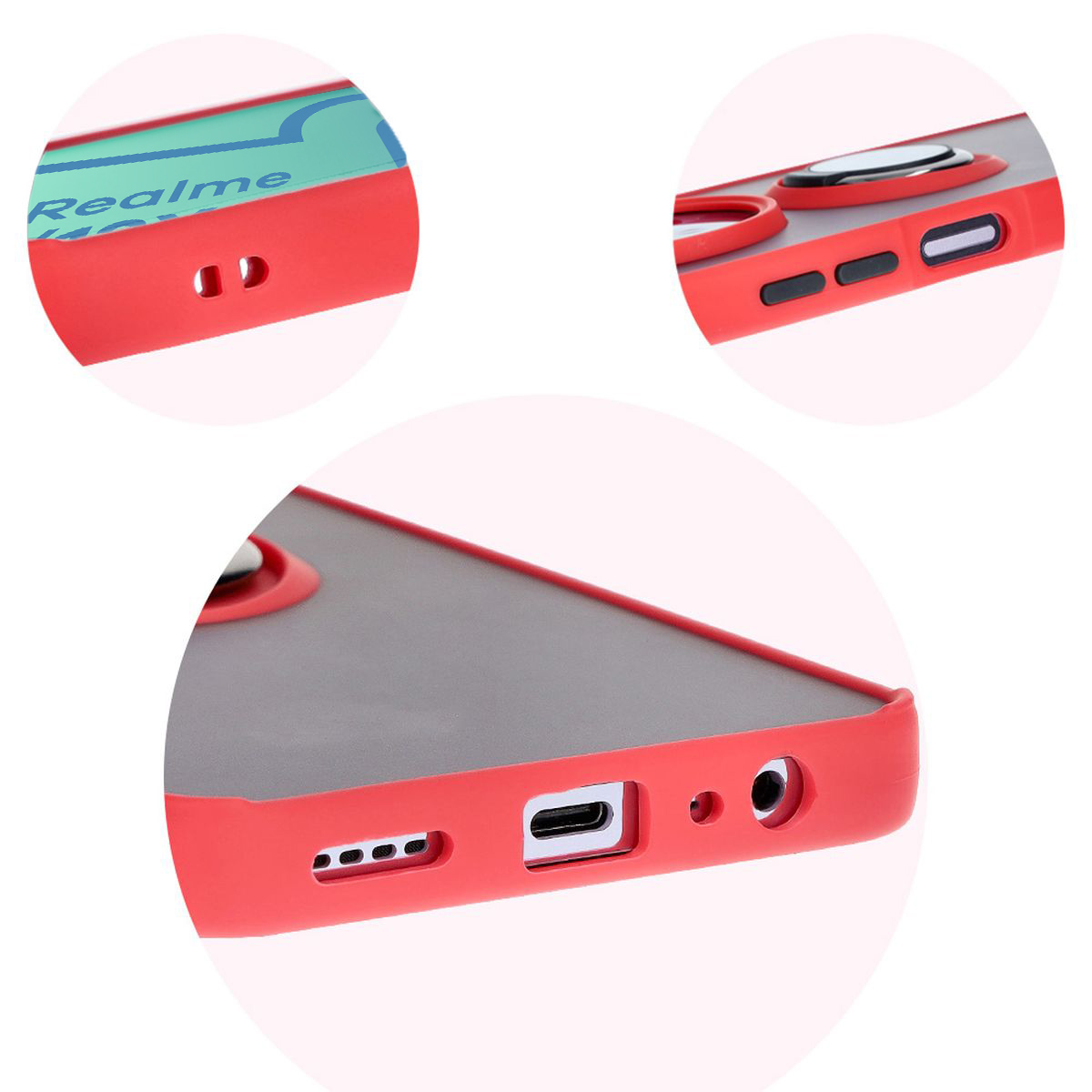 Precise cutouts, integrated covers, and lanyard cutout in Bizon Case Hybrid Ring