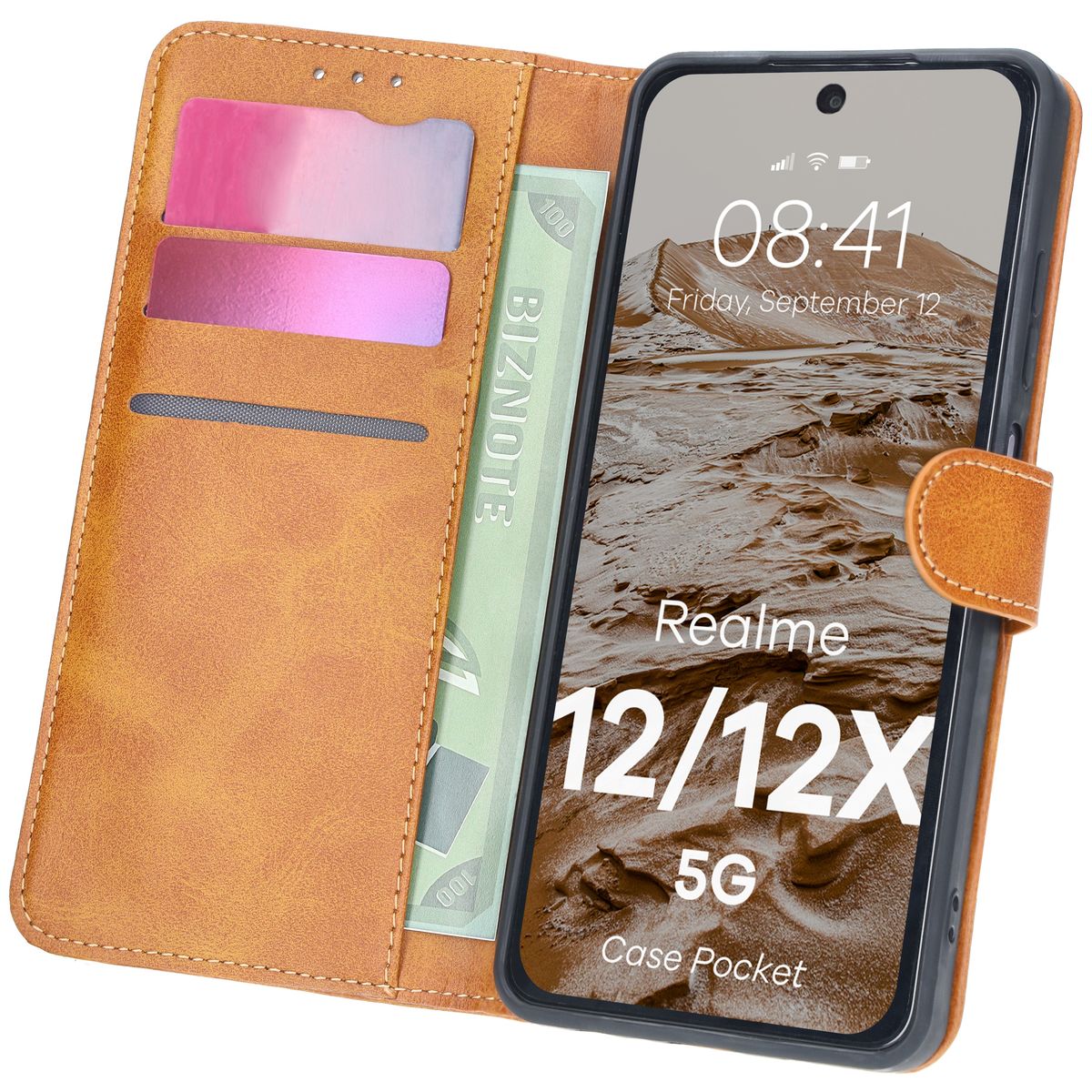 Bison Case Pocket Flip Case for Realme 12 / 12x