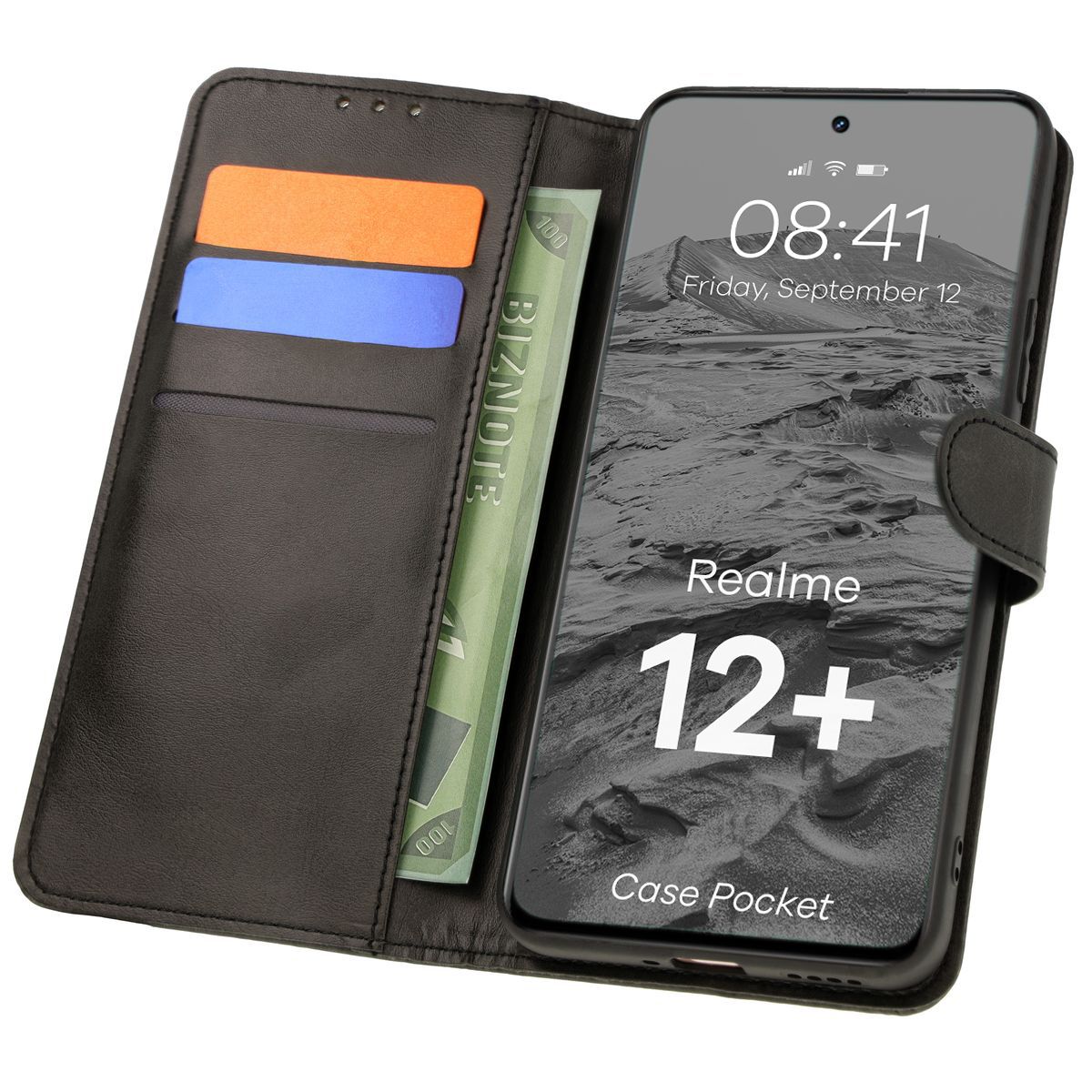 Husă cu clapetă Bizon Case Pocket pentru Realme 12+