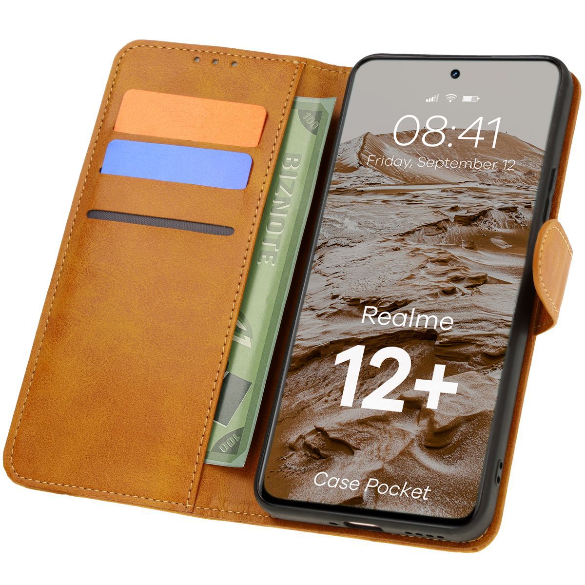 Husă cu clapetă Bizon Case Pocket pentru Realme 12+