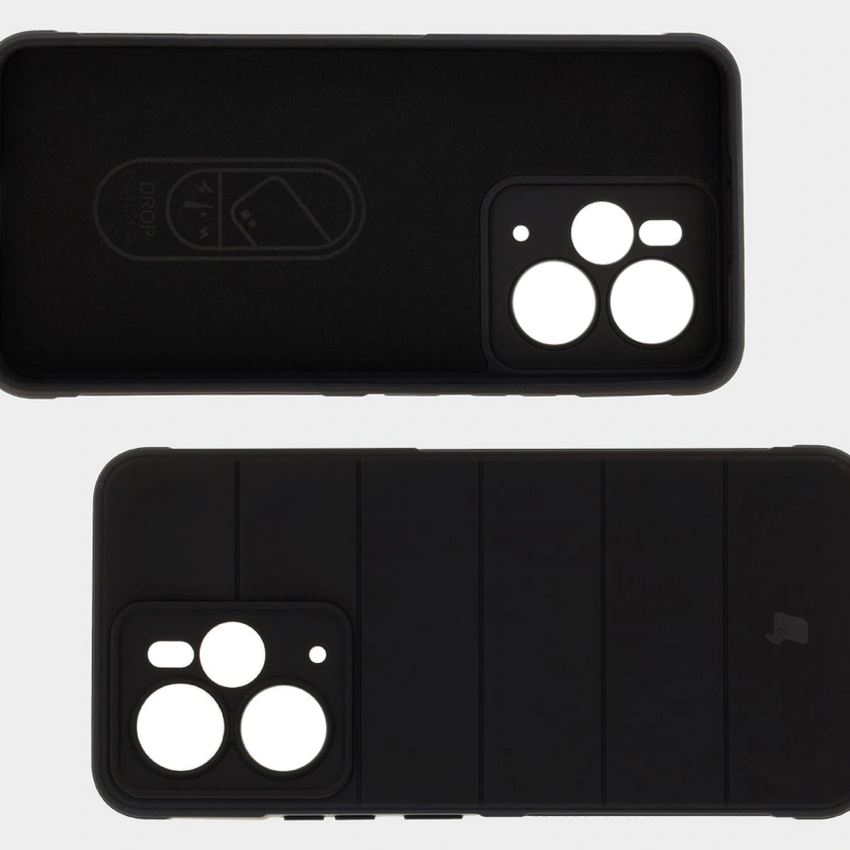 Mikrofaser-Futter, Vertiefungen auf der Rückseite und verstärkte Ecken im Bizon Case Tur für Realme 14 5G