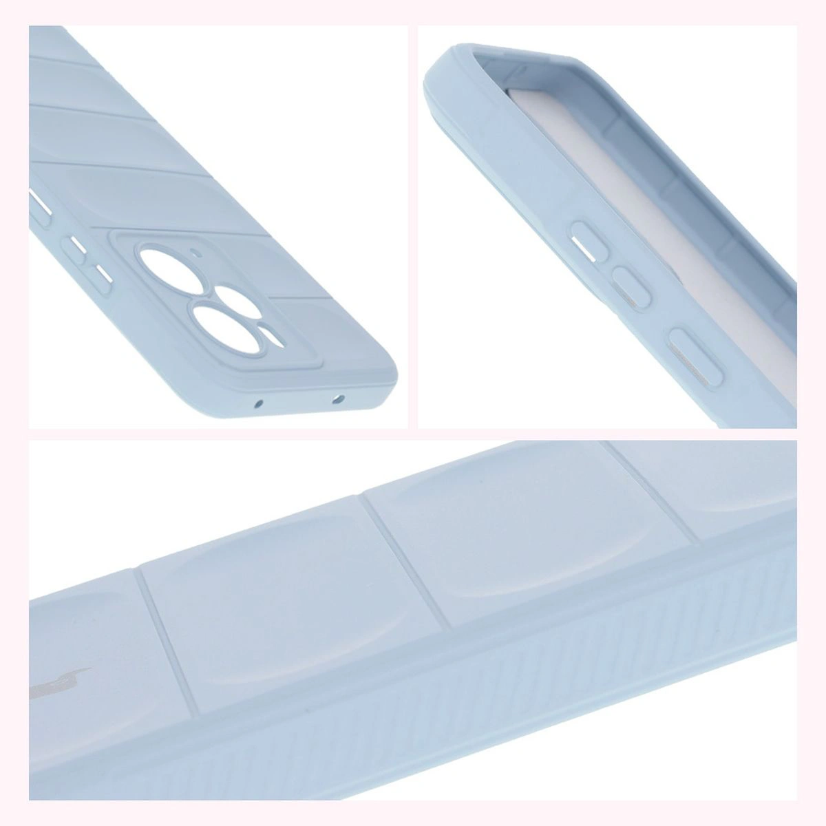 Strukturierte Seiten und erhöhte Ränder des Bildschirms und der Kamera in der Bizon Case Tur für Realme 14 5G